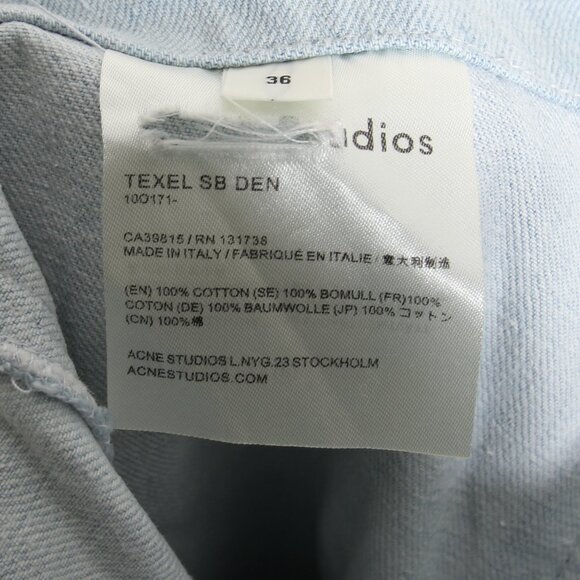 Acne Studios Cropped High-Rise Wide-Leg Jeans Denim Culottes Blue Size 36 US 4 - Picture 9 of 10